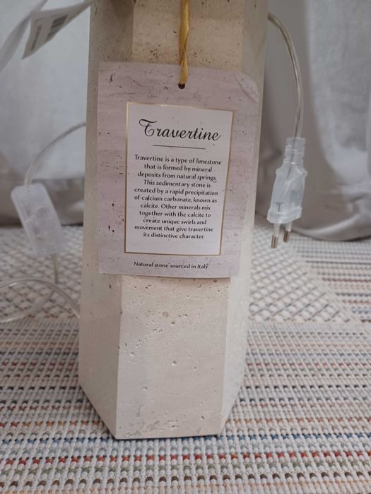 Lampa stołowa trawertyn travertin nowa kamień