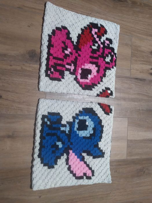 Stich & Angel poszewki na poduszkę na szydełku