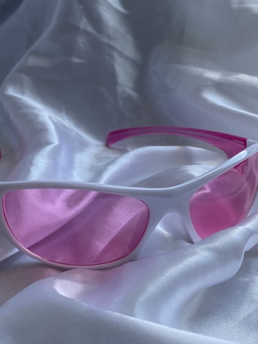 Okulary y2k różowe drip białe rave