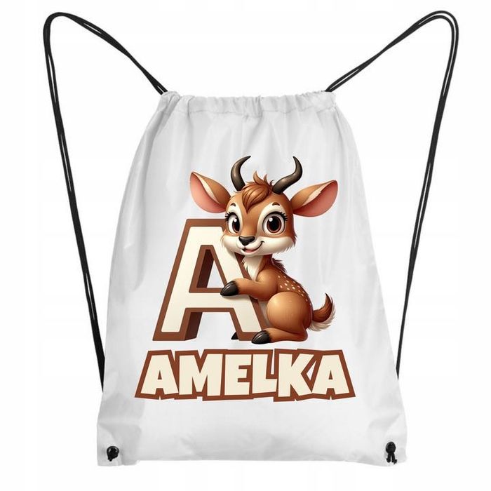 Worek do przedszkola szkoły na buty obuwie strój WF Twoje imię+litera