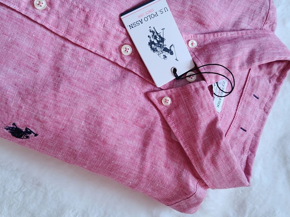 NOWA z metką duża (2XL) męska koszula U.S. Polo Assn. 100% len