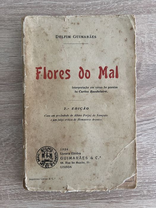 Livro de coleção: Flores do Mal, Charles Baudelaire, 1924