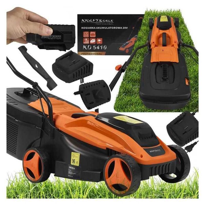Kosiarka Akumulatorowa Elektryczna do Trawy 20V 6AH Kosz 30 L Kraft&Dele