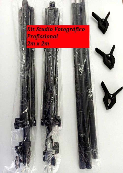 Kit Studio Fotográfico Profissional com suporte ajustável