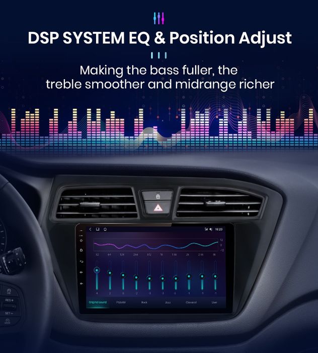 Rádio 9" android 2/32GB Hyundai I20 de 2014-19 WIFI GPS Bluetooth NOVO