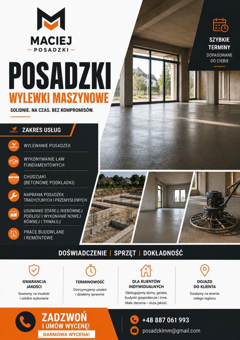 Wylewanie / Naprawa POSADZEK, chudziaki