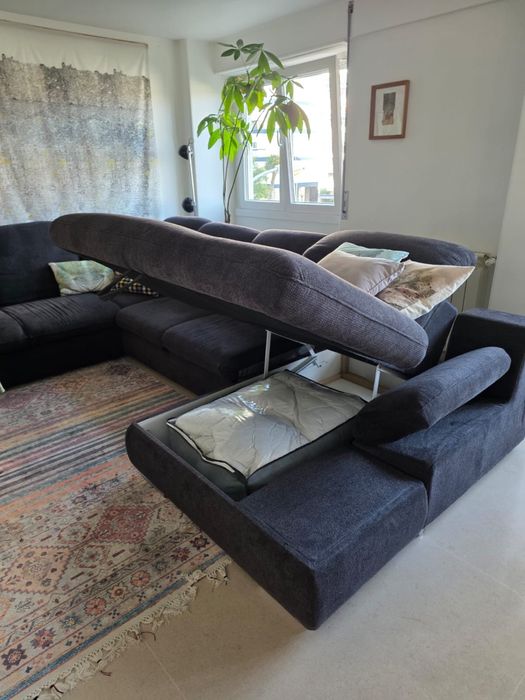 Sofá de canto com cama 5 lugares conforama BARI XXL