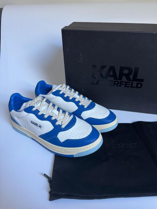 Nowe sneakersy unisex męskie KARL LAGERFELD białe niebieskie 44