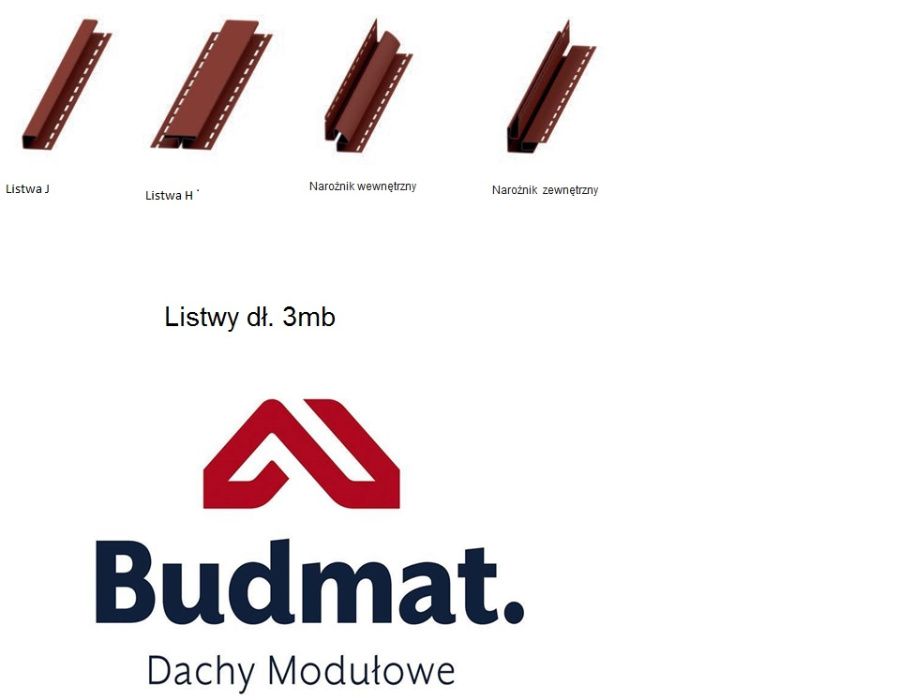 Podbitka dachowa PCV/Podsufitka Budmat Brąz/Grafit/Czarny/Biały