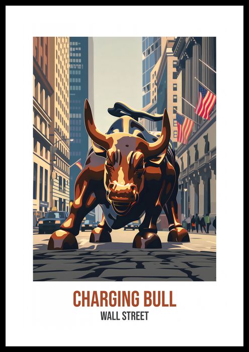 Plakat 40x60cm Charging Bull
