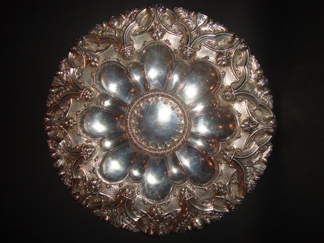 Centro floreira em prata e Cristal