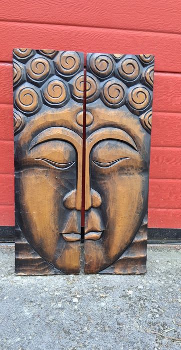 Conjunto de 2 Quadros Buda Oriental Artesanal