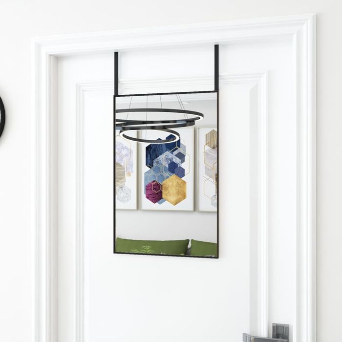 Vidaxl Lustro Na Drzwi, Czarne, 40X60 Cm, Szkło I Aluminium