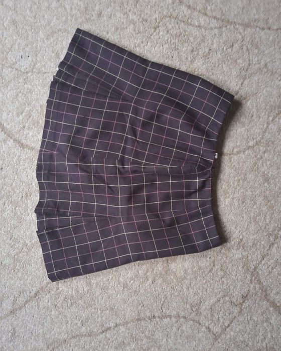 Spódnica brązowa w kratę krata must have krótka