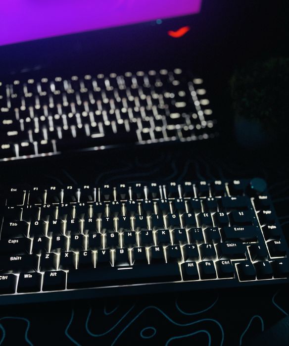 Ajazz ak820 black  75% White light МЕХАНІЧНА КЛАВІАТУРА