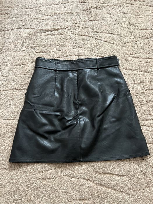 Чорна Шкіряна юбка-шорти