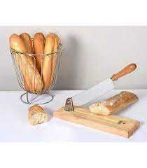Faca cortar pão com suporte madeira.