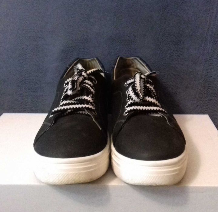 Кросівки  кеди чорні  шкіряні жіночі 39р./  Кроссовки чёрные