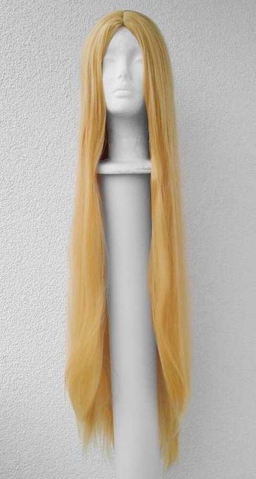 Roszpunka żółta blond ciepła długa 100cm metrowa peruka cosplay wig