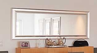 Espelho decorativo com moldura prateada 2,00x0,80