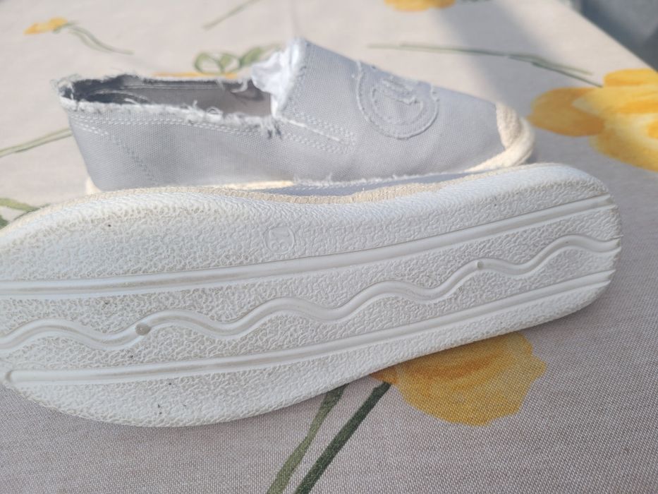 Espadryle nowe małe 37 jasnoszare lato