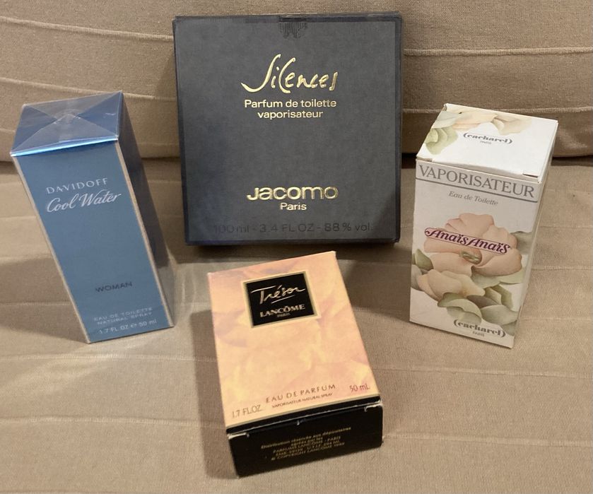 Lote de 4 Perfumes originais - Trésor, Anaïs Anaïs, Davidoff, Silences