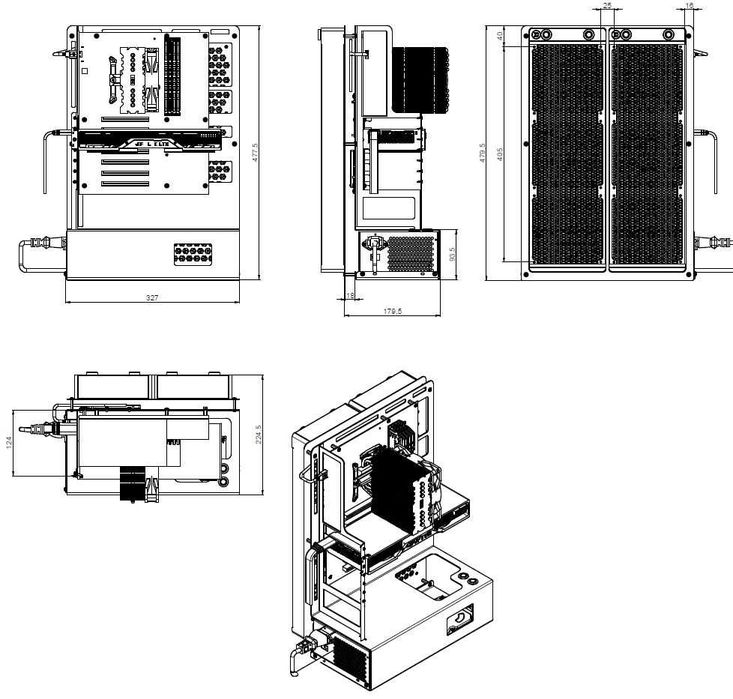 Unikat - TEST BENCH M-CASE 6 - ATX , 2 x AIO 420, Polska konstrukcja