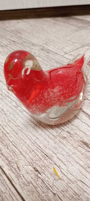 Ptaszek szklany figurka stare szkło