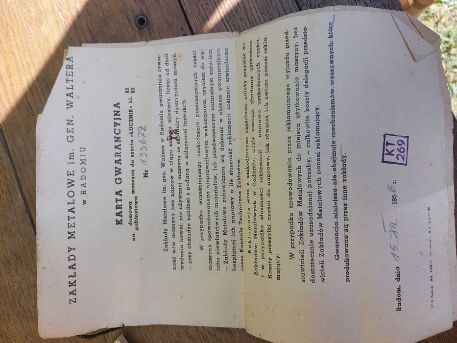 Maszyna do szycia Łucznik Kl.82 z 1956 roku