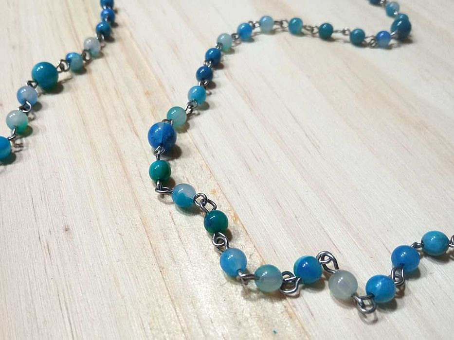 Colar Bolas Azuis - 120 cm