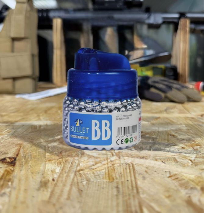 Пластикові кульки 6 мм срібного кольору для пістолетів та автоматів