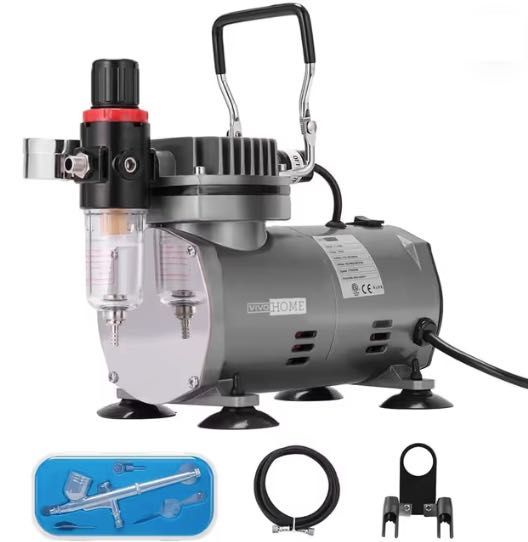 Aerograf z mini kompresorem VIVOHOME zestaw NOWY