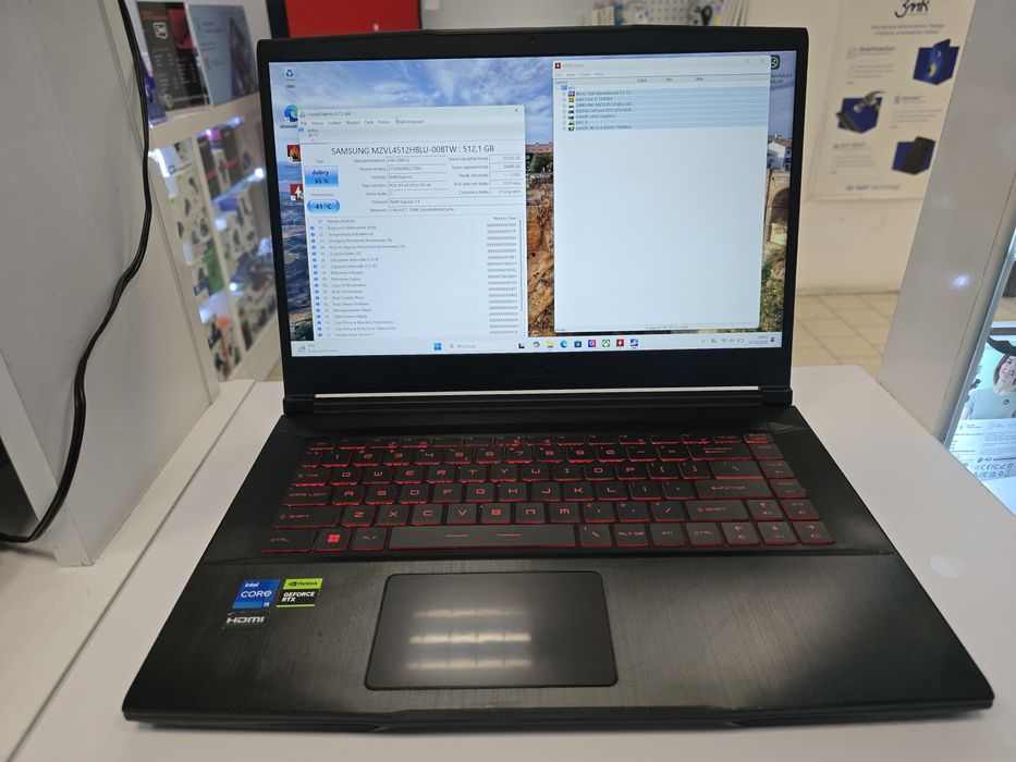 MSI GF63 15 RTX3050 6GB i5-12450H  512GB 15,6'' 144Hz Win11