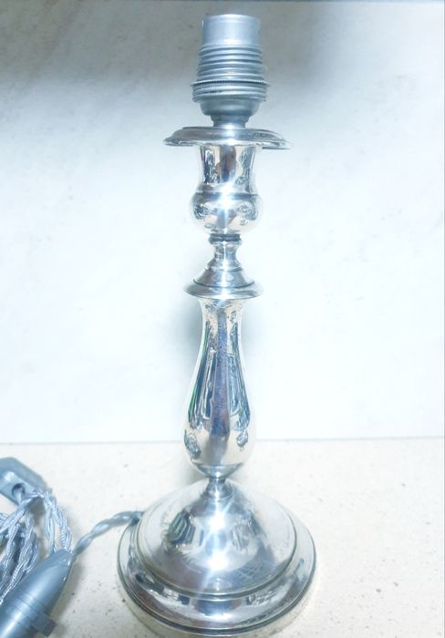 Antique table lamp from Hotel del Europe, silver-plated