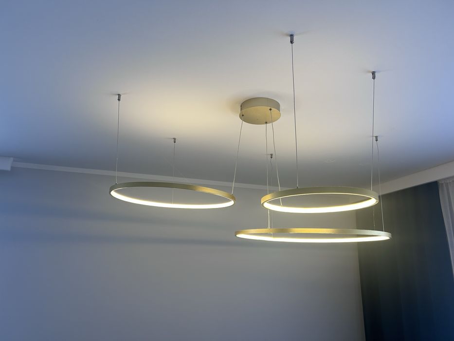 Lampa zyrandol led okrag okregi 3szt 80 60 40 loft zmienna barwa