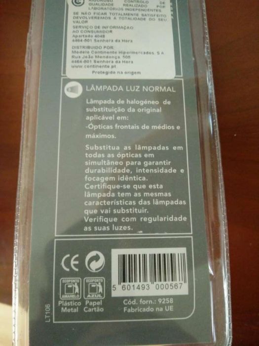 Lâmpada Halogéneo Auto Médios NOVA