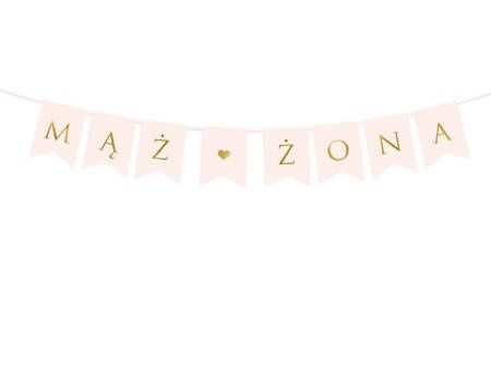 Baner 'Mąż Żona' (różowy)
