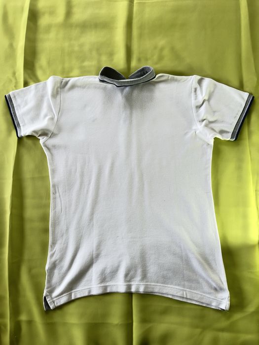 Polo Cerruti 1881 Branco Gola Cinza - Logo Losango