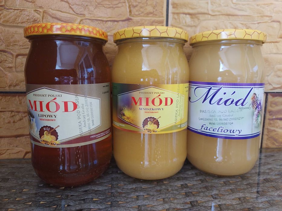 3 miody - lipowy mniszkowy i faceliowy 2025