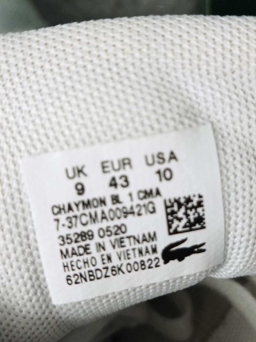 Buty Lacoste Chaymon rozmiar 43 skóra białe skórzane trampki j Nowe 28