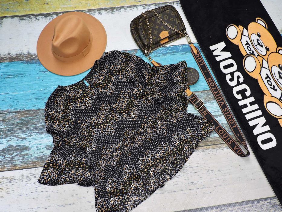 Vero Moda bluzeczka basic baskinka kwiatuszki XS