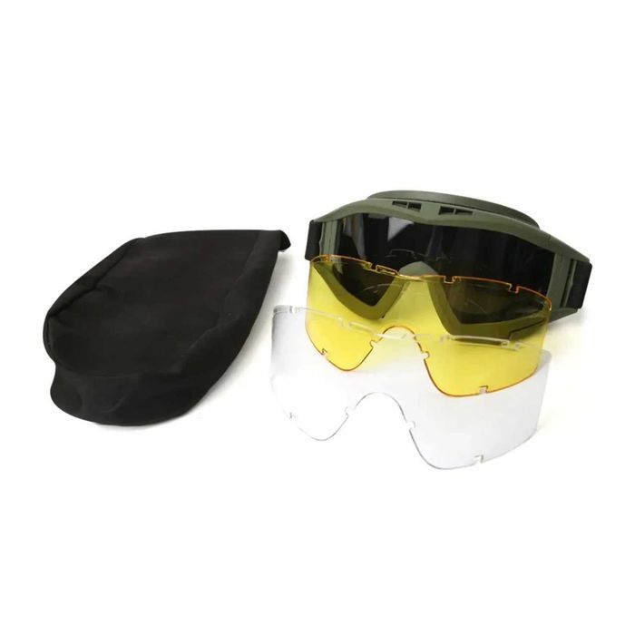 Óculos Tácticos Motociclismo com 3 Lentes Intermutáveis