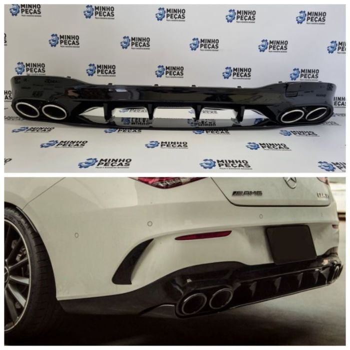 Difusor Traseiro Mercedes CLA (W118) Look CLA35 (Ponteiras Cromadas)