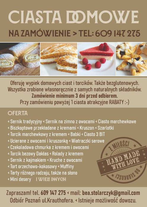 Pyszne domowe ciasta na zamówienie