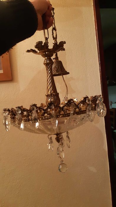 Candeeiro vintage dourado em bronze