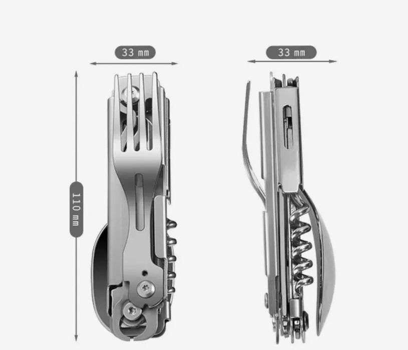 Дуже легка ніж вилка відкривалка для кемпінгу