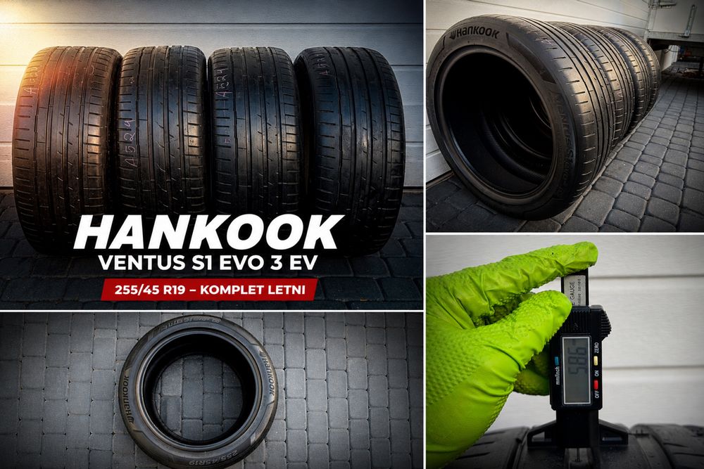 Hankook Ventus S1 Evo 3 EV 255/45/19 | Opony do Tesla Model Y Hankook Ventus S1 Evo 3 EV 255/45 R19  – komplet lato - Tesla OEM Homologacja Tesla
