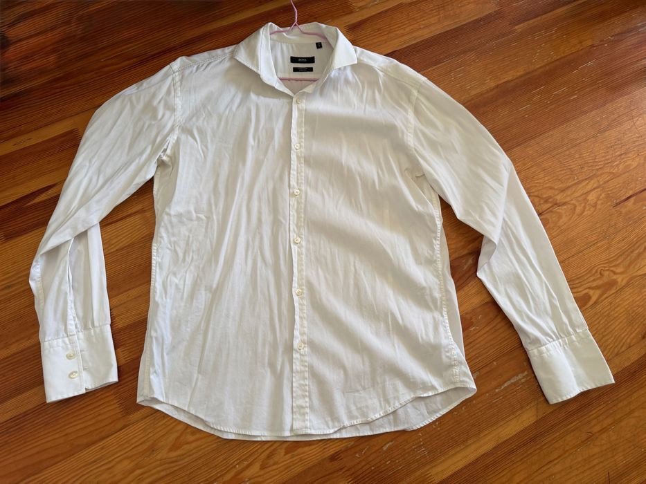 Чоловіча біла сорочка Hugo boss slim белая мужская рубашкА