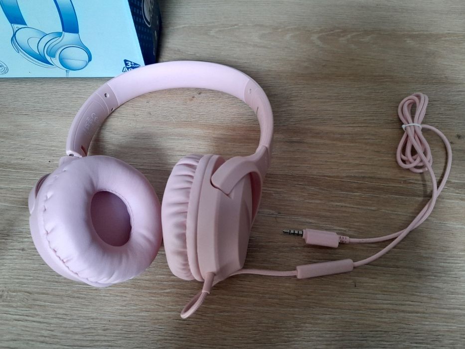 Słuchawki przewodowe dla dzieci iclever hs23 róż ogranicznik głośności