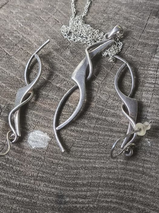 Srebrne  kolczyki,wisiorek Kit Heat Beaverbrooks. Vintage